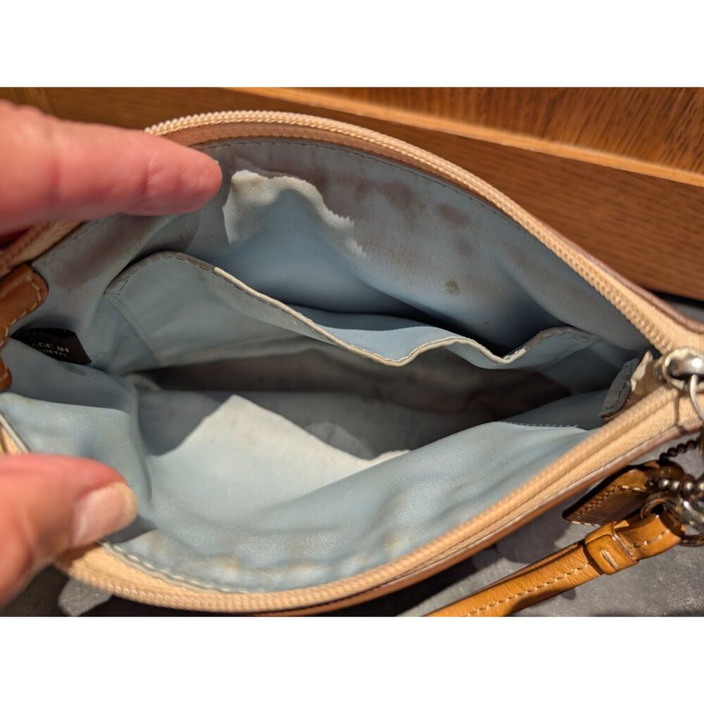 Coach Legacy Satin Leather Stripe Wristlet Wallet - Picture 2 of 6